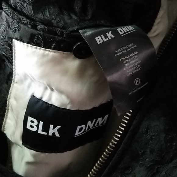 BLK DNM size M floral biker jacket poly rare - Picture 6 of 8